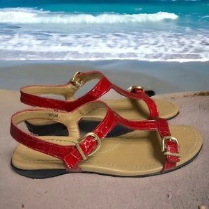 VANELi TalethaT-Strap Sandals Size 6.5 Beautiful Red Patent leather